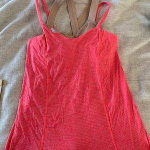 Pink striped lululemon top